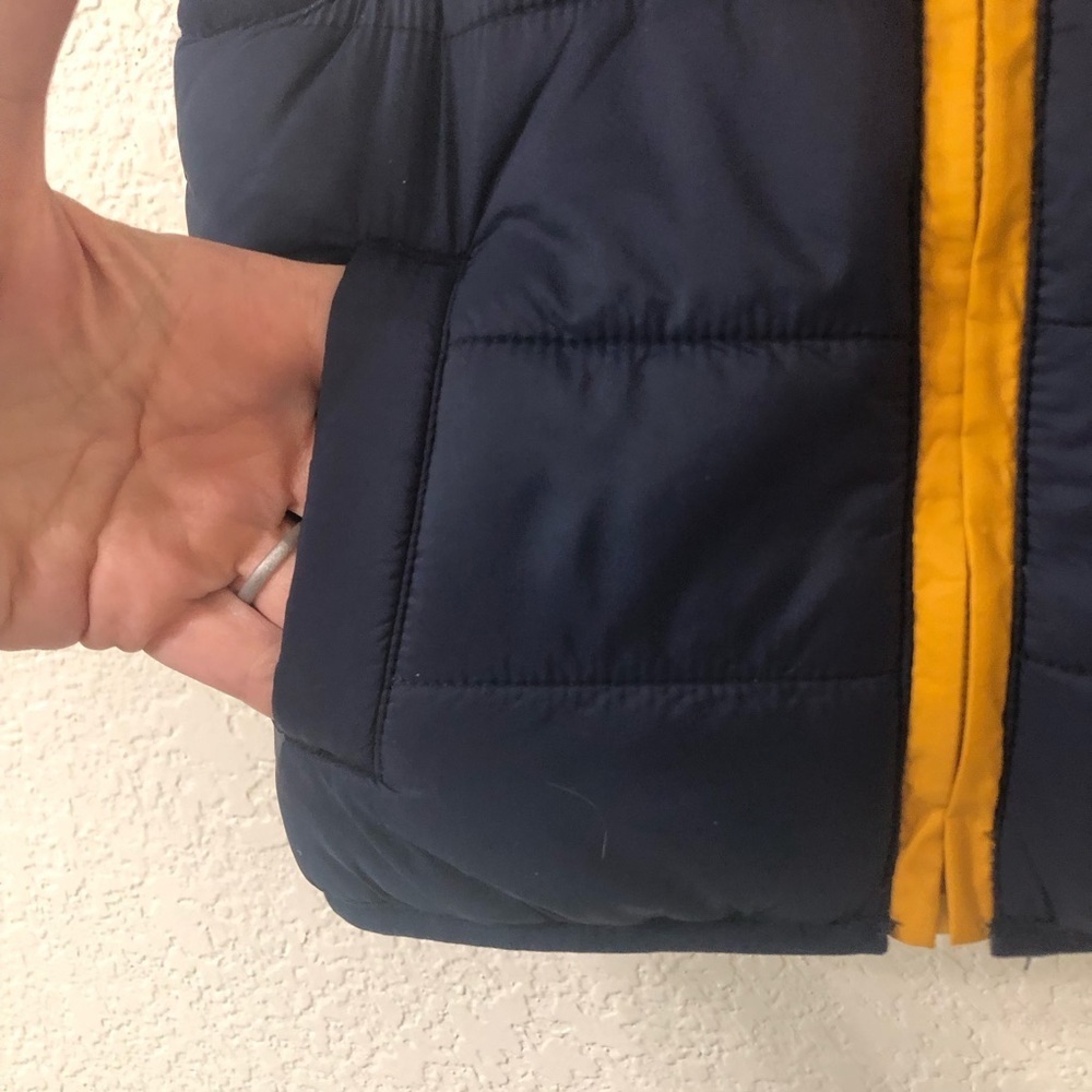 Janie and Jack Navy Reversible Colorblocked Puffer Vest - 6-12 Months - Picture 2 of 7